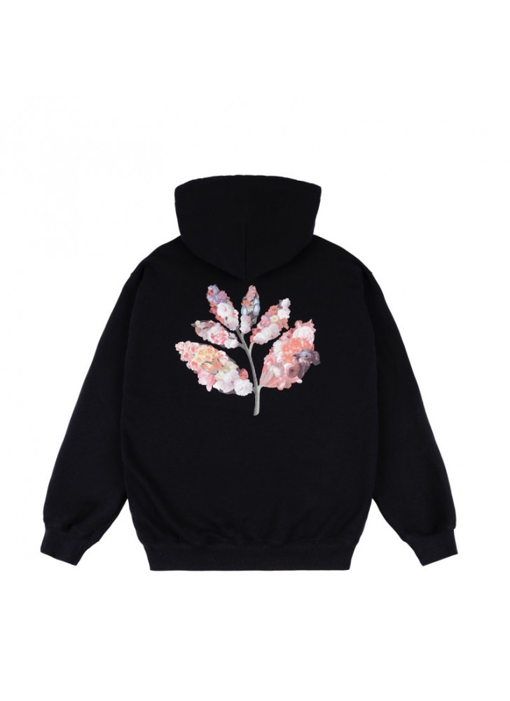magenta  flower hoodie
