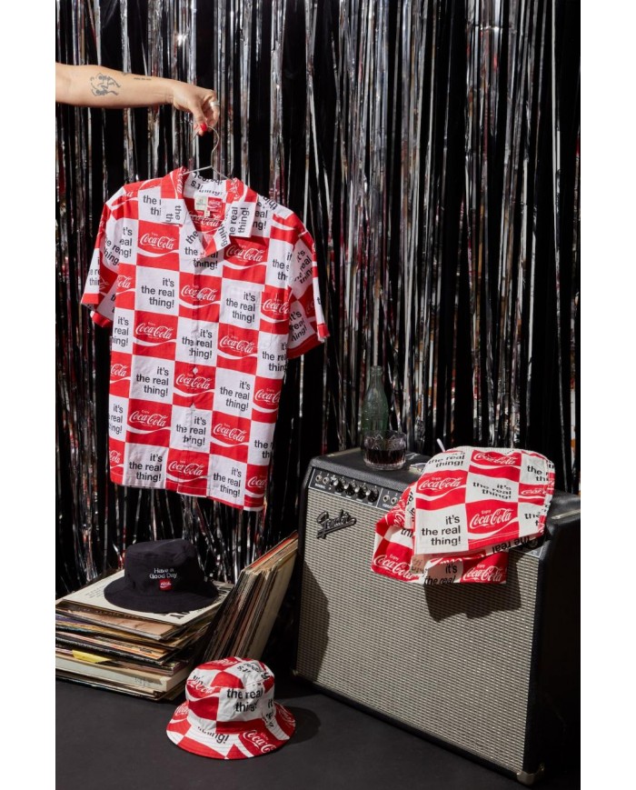 brixton x coca bunker patch shirt