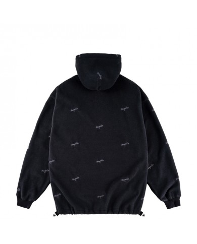 magenta loop fleece hood