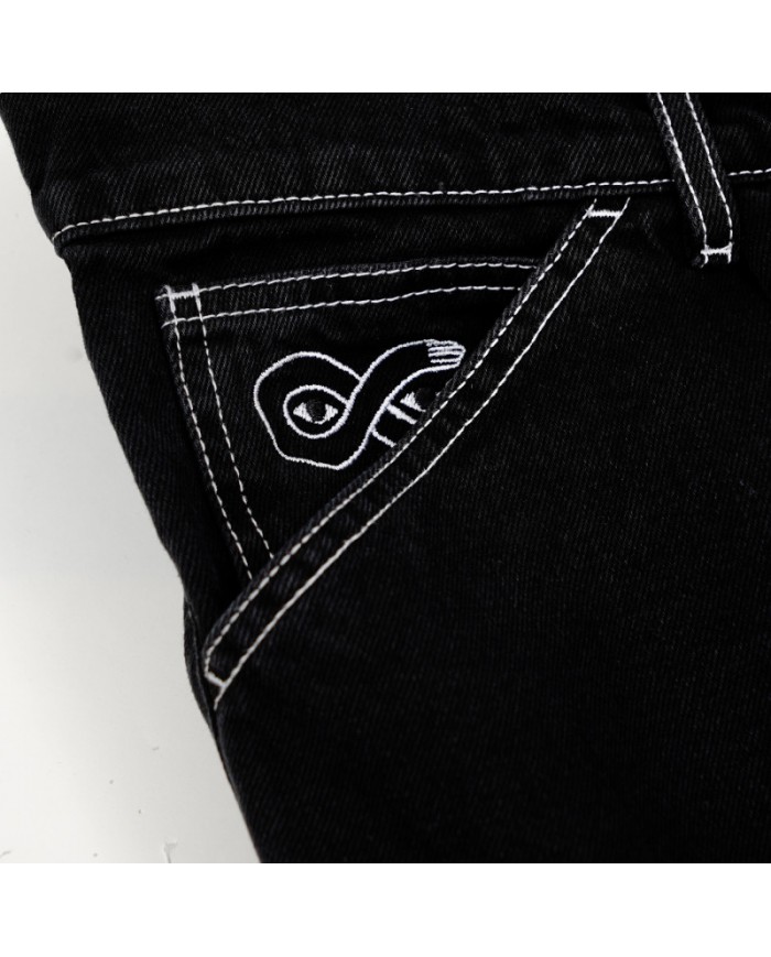 magenta OG denim long short black magenta OG denim long short black