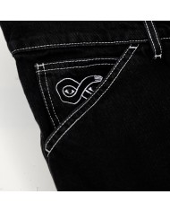 magenta OG denim long short black magenta OG denim long short black