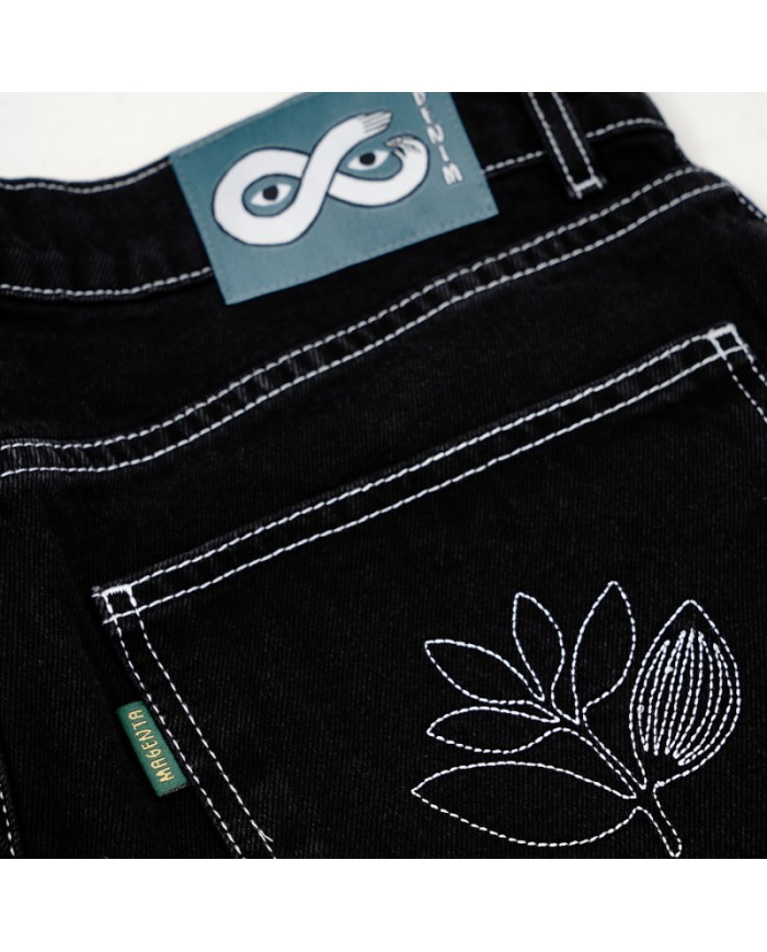 magenta OG denim long short black magenta OG denim long short black