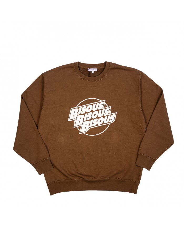 bisous CREWNECK WESTERN BROWN