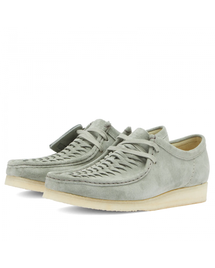 clarks wallabee weave sage suede