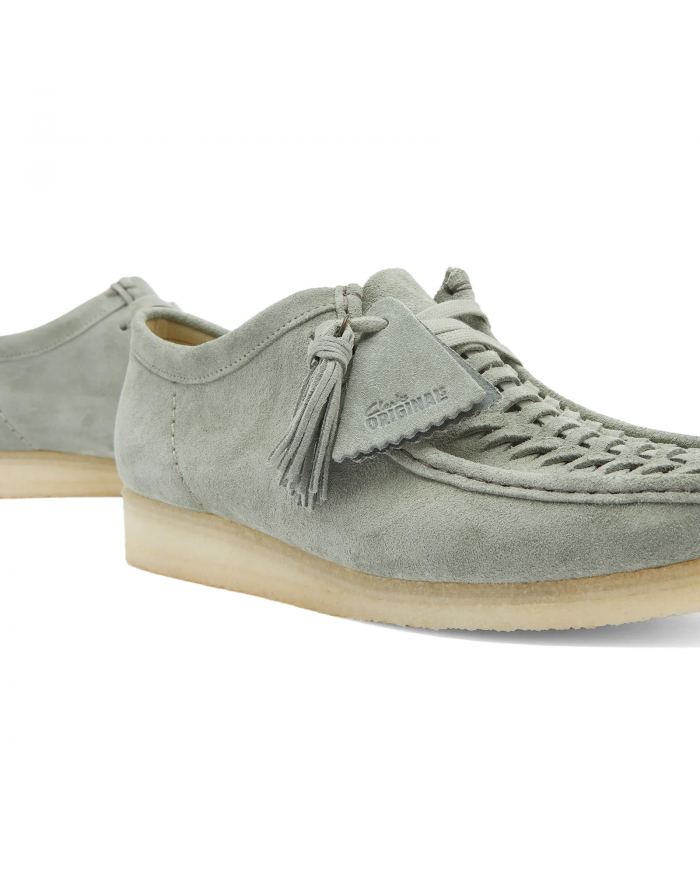 clarks wallabee weave sage suede