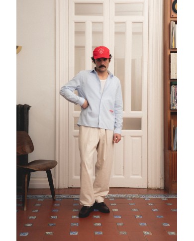 pompeii checked blue shirt