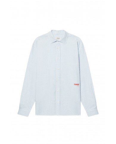 pompeii checked blue shirt