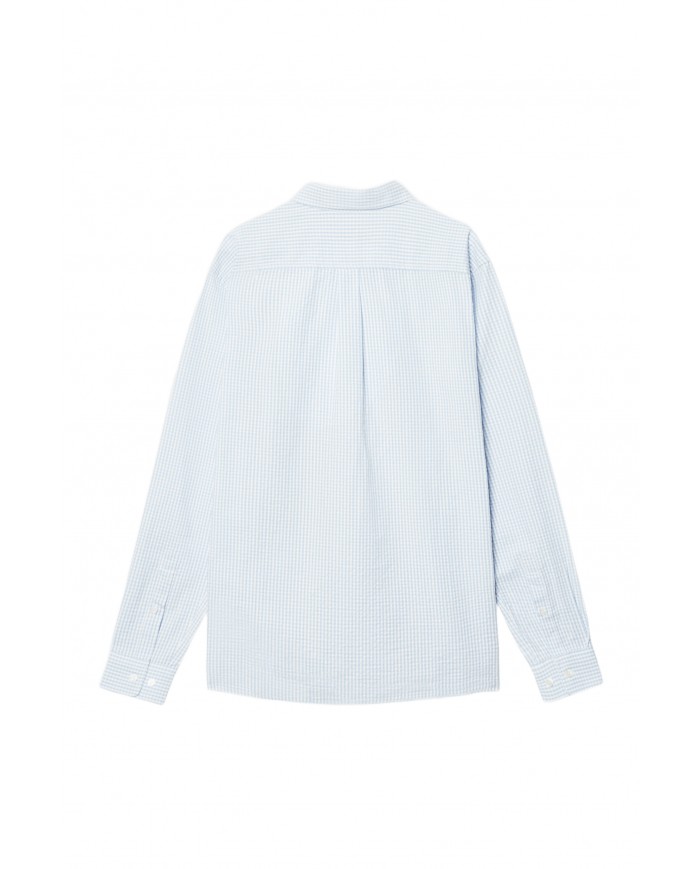 pompeii checked blue shirt