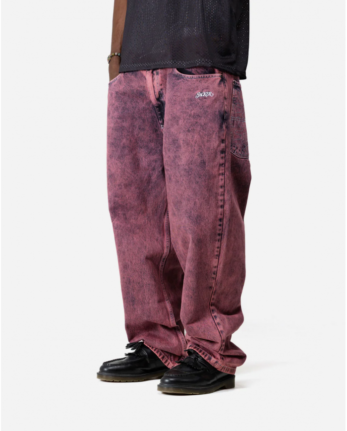 JACKER oneline baggy pant pink